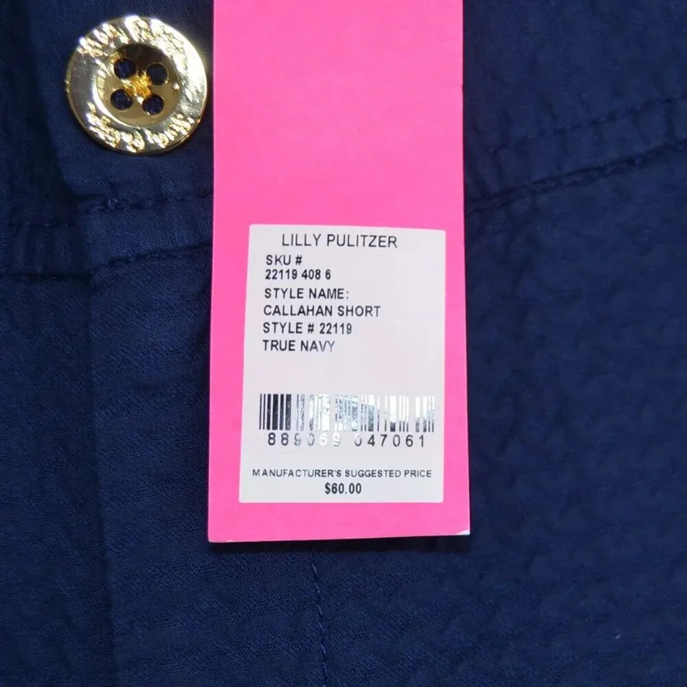 Lilly Pulitzer Callahan shorts in navy size 6 authentic brand new with tags - Picture 3 of 6